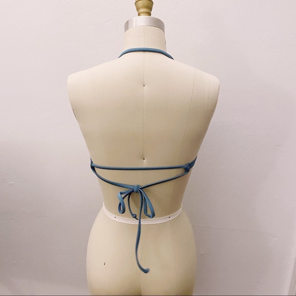 Billabong Bikini Top Teal Tie Halter - Picture 3 of 3